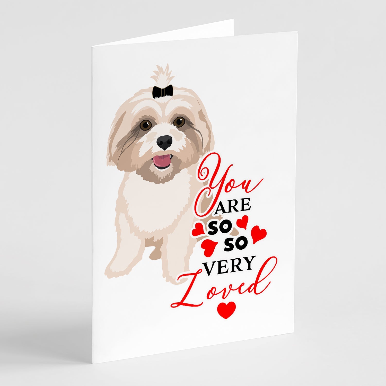 Shih-Tzu Gold #2 so Loved Greeting Cards Pack of 8 Blank Cards with Envelopes Whimsical A7 Size 5x7