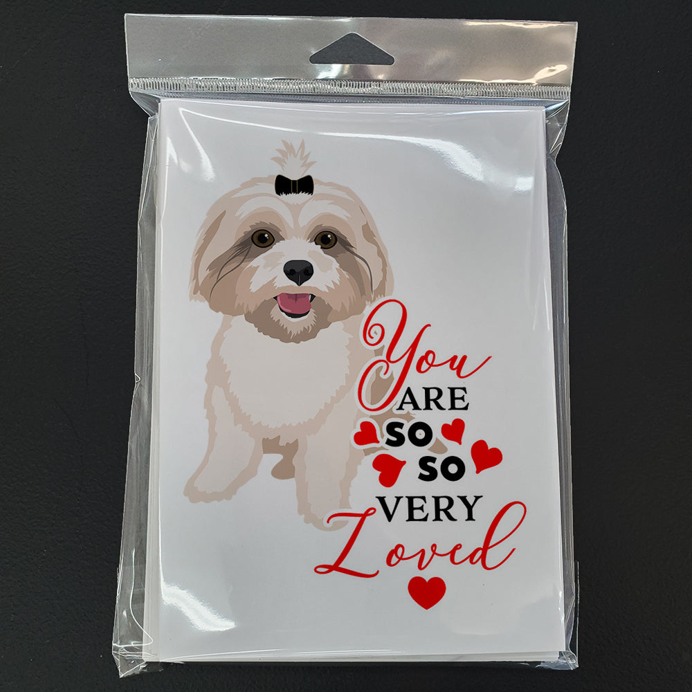 Shih-Tzu Gold #2 so Loved Greeting Cards Pack of 8 Blank Cards with Envelopes Whimsical A7 Size 5x7