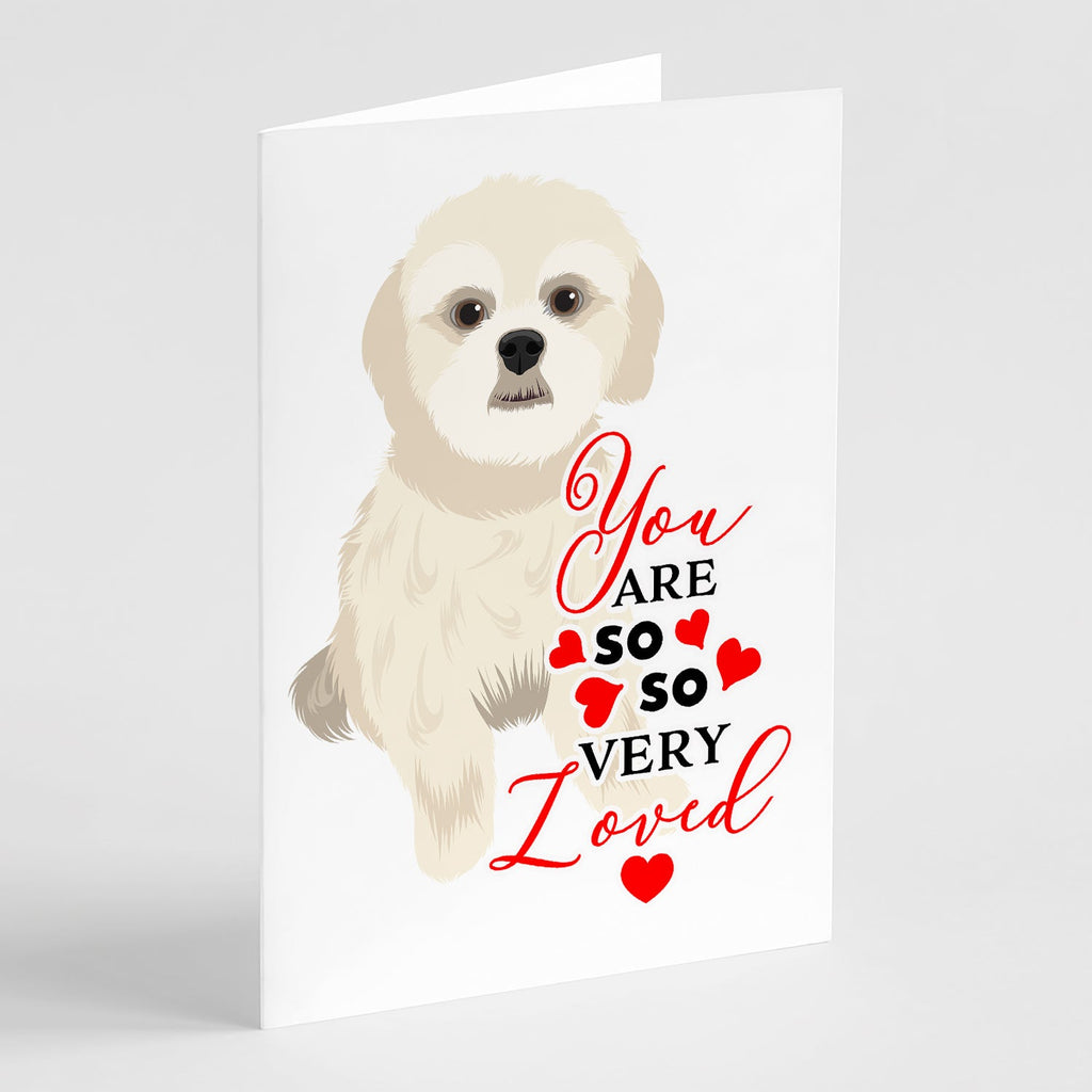 Shih-Tzu Gold #3 so Loved Greeting Cards Pack of 8 Blank Cards with Envelopes Whimsical A7 Size 5x7