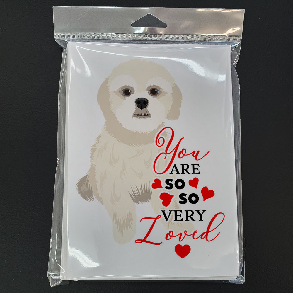 Shih-Tzu Gold #3 so Loved Greeting Cards Pack of 8 Blank Cards with Envelopes Whimsical A7 Size 5x7