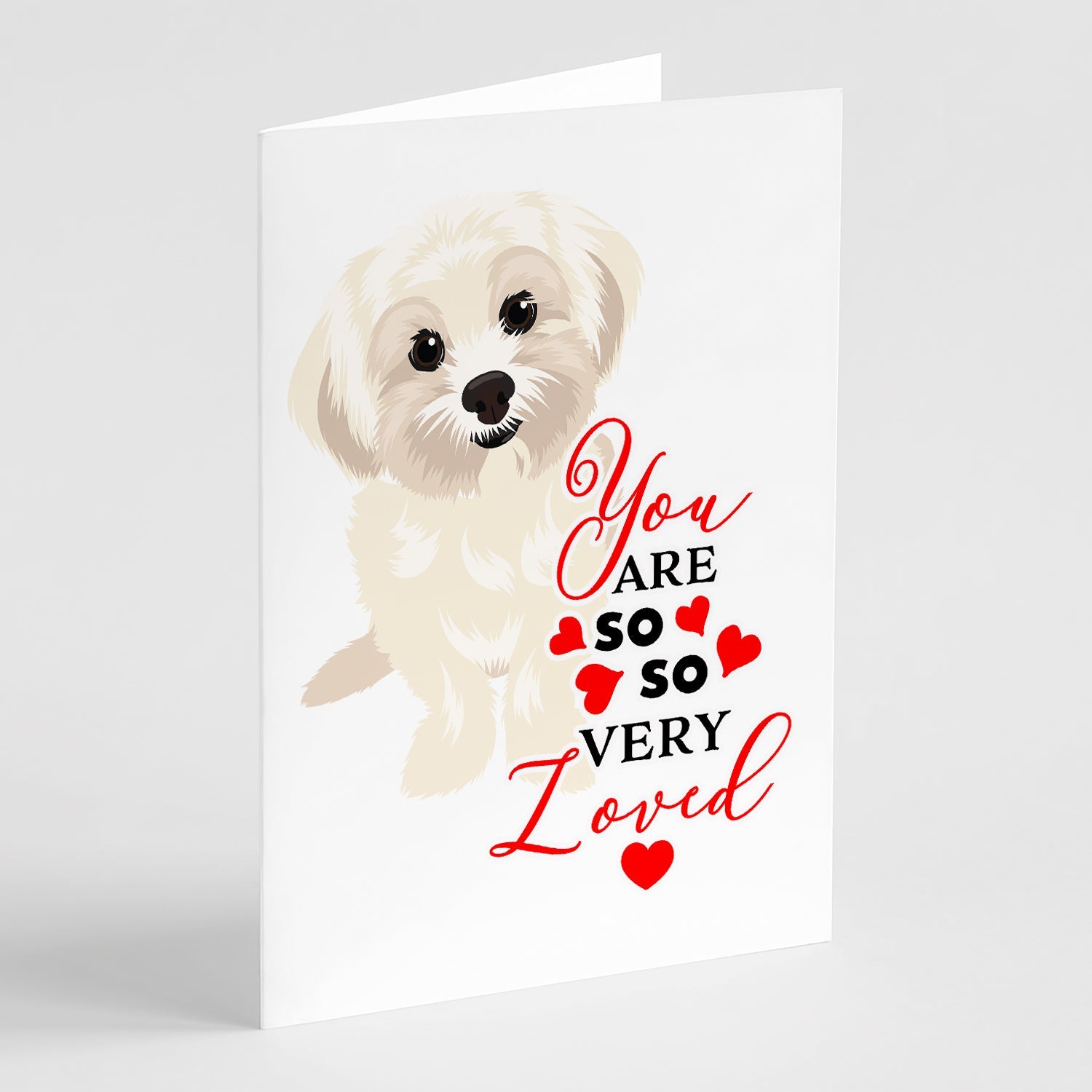 Shih-Tzu Gold #4 so Loved Greeting Cards Pack of 8 Blank Cards with Envelopes Whimsical A7 Size 5x7