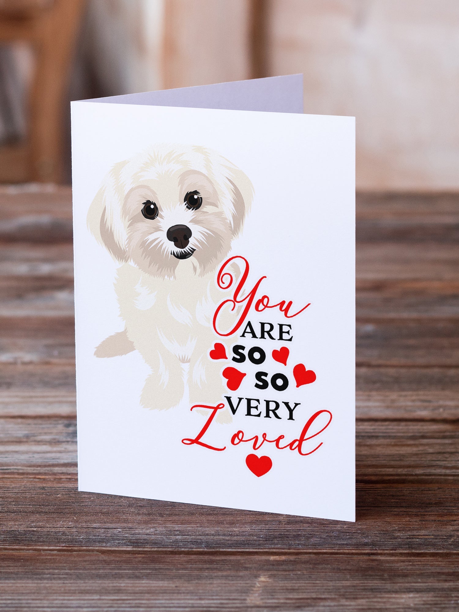 Shih-Tzu Gold #4 so Loved Greeting Cards Pack of 8 Blank Cards with Envelopes Whimsical A7 Size 5x7