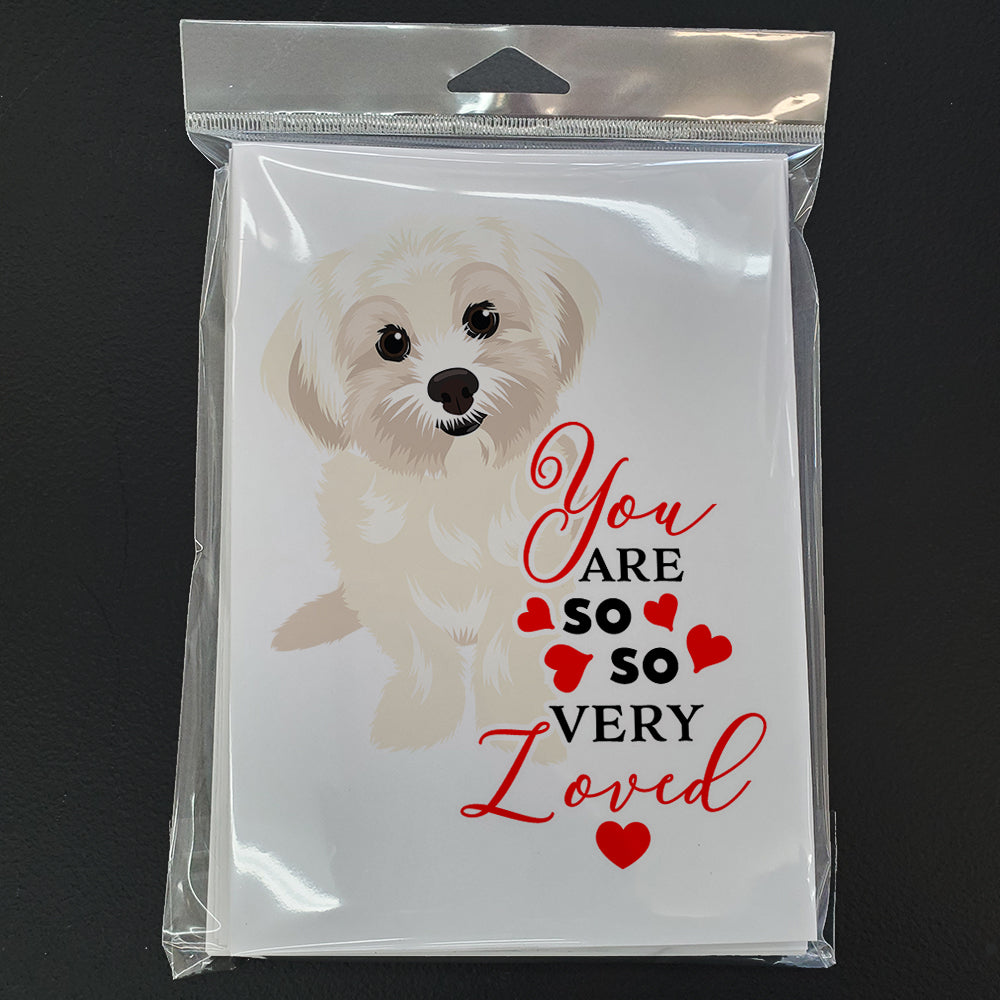 Shih-Tzu Gold #4 so Loved Greeting Cards Pack of 8 Blank Cards with Envelopes Whimsical A7 Size 5x7