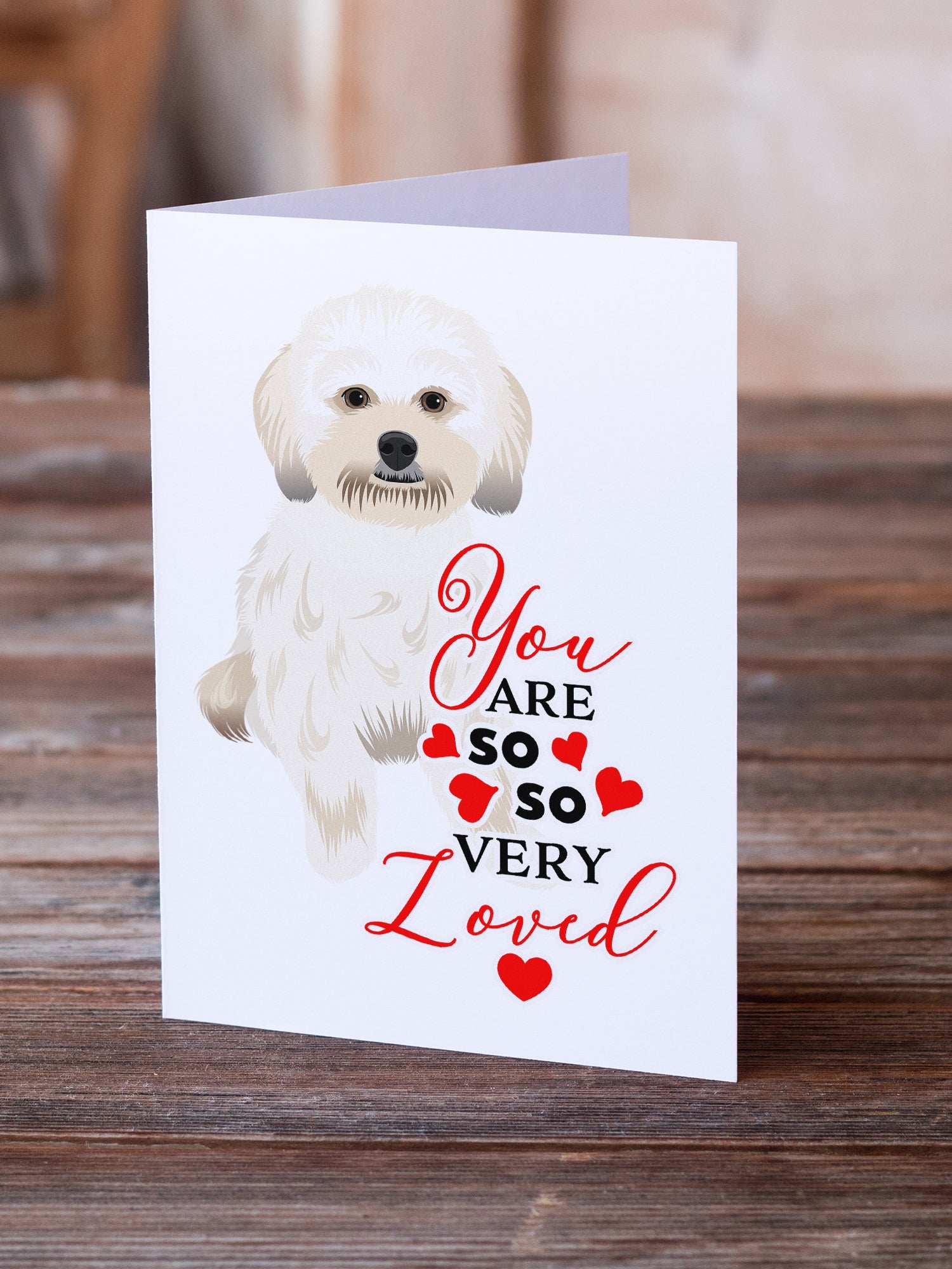Shih-Tzu Gold #5 so Loved Greeting Cards Pack of 8 Blank Cards with Envelopes Whimsical A7 Size 5x7