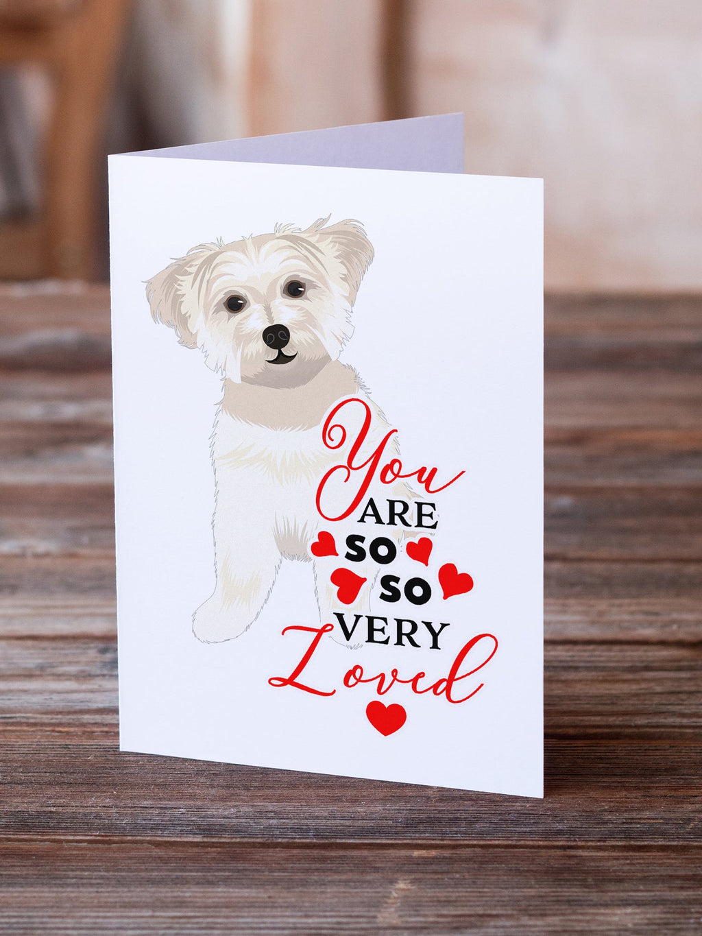 Shih-Tzu Gold #6 so Loved Greeting Cards Pack of 8 Blank Cards with Envelopes Whimsical A7 Size 5x7