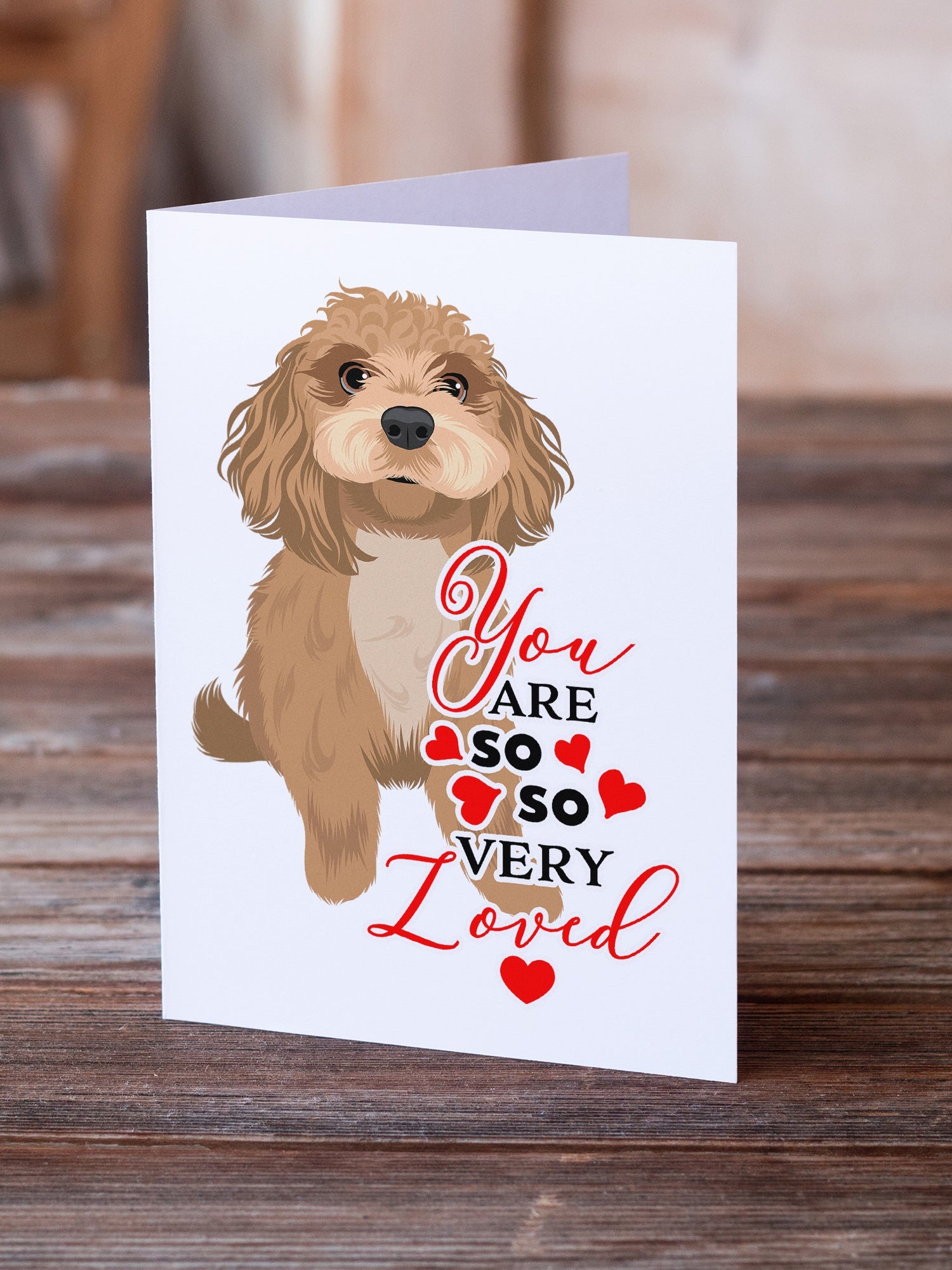 Shih-Tzu Red so Loved Greeting Cards Pack of 8 Blank Cards with Envelopes Whimsical A7 Size 5x7