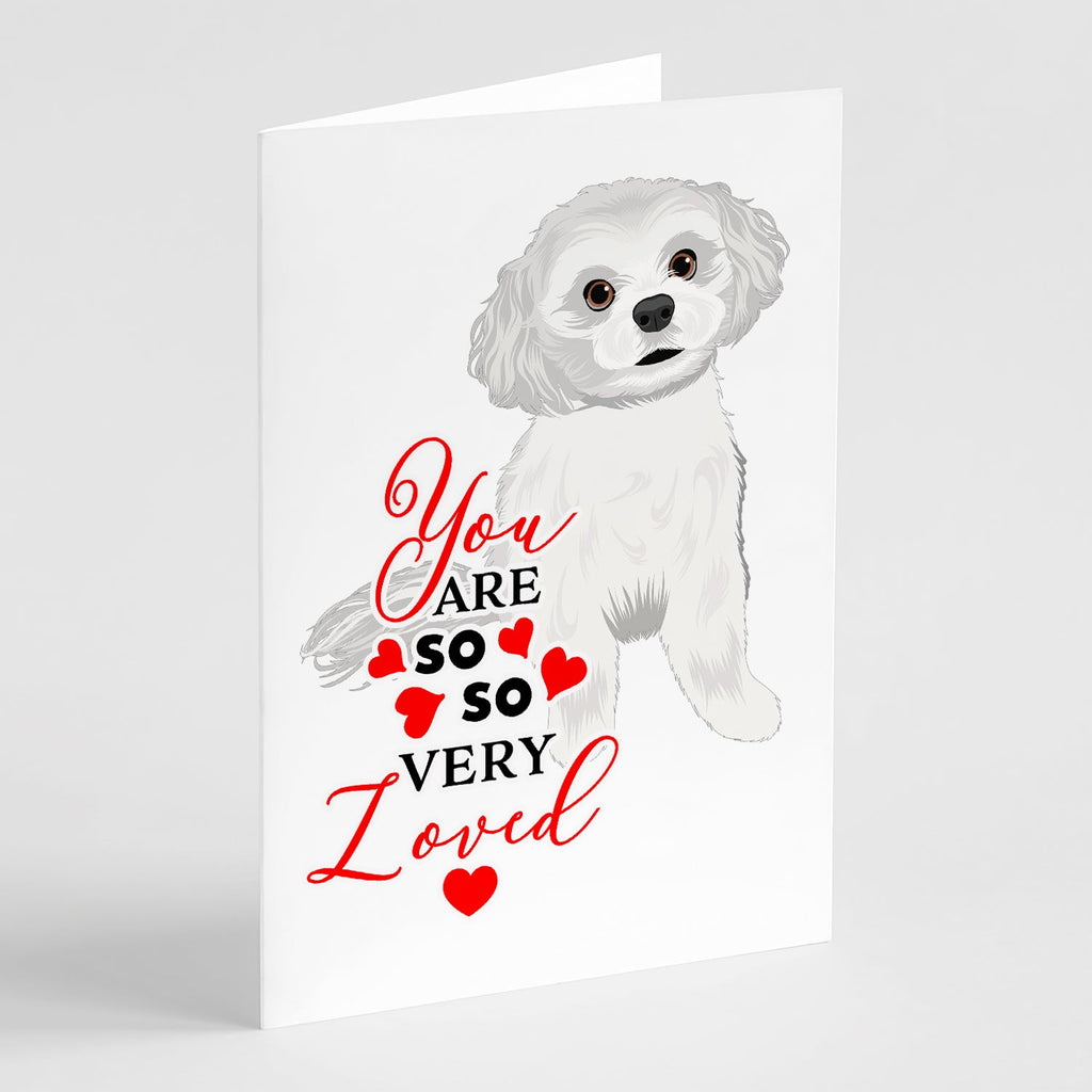 Shih-Tzu Silver and White #1 so Loved Greeting Cards Pack of 8 Blank Cards with Envelopes Whimsical A7 Size 5x7