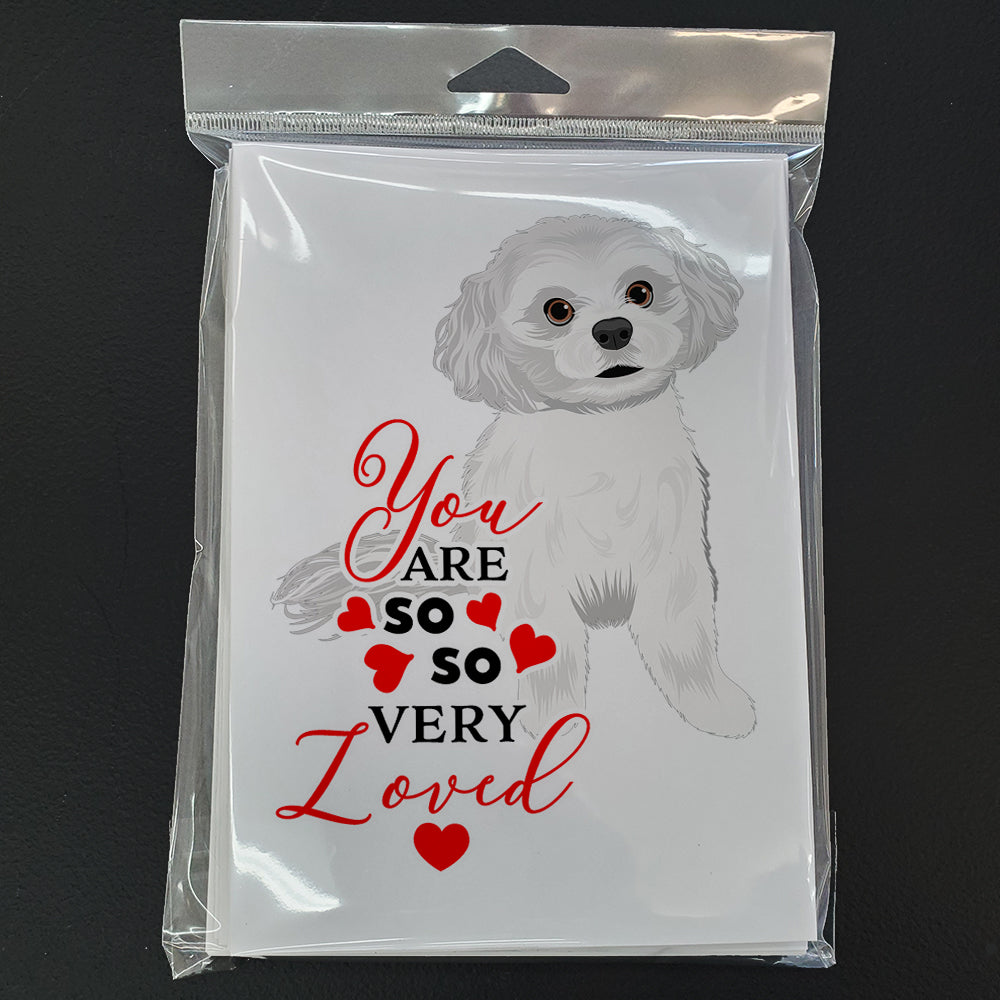 Shih-Tzu Silver and White #1 so Loved Greeting Cards Pack of 8 Blank Cards with Envelopes Whimsical A7 Size 5x7