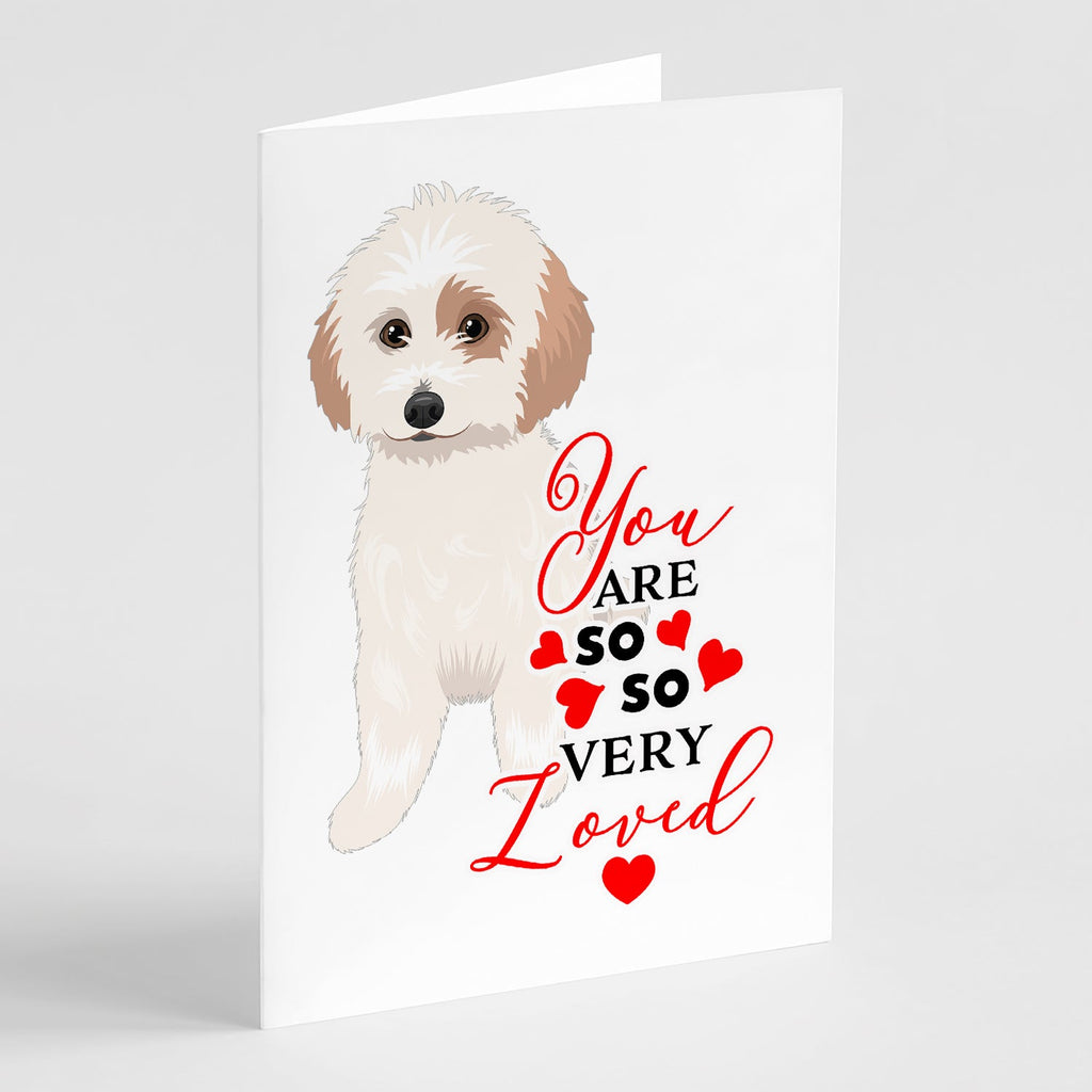 Shih-Tzu White and Red so Loved Greeting Cards Pack of 8 Blank Cards with Envelopes Whimsical A7 Size 5x7
