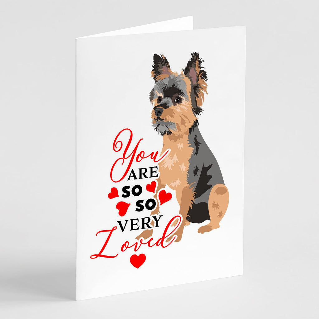 Yorkie Black and Gold #2 so Loved Greeting Cards Pack of 8 Blank Cards with Envelopes Whimsical A7 Size 5x7