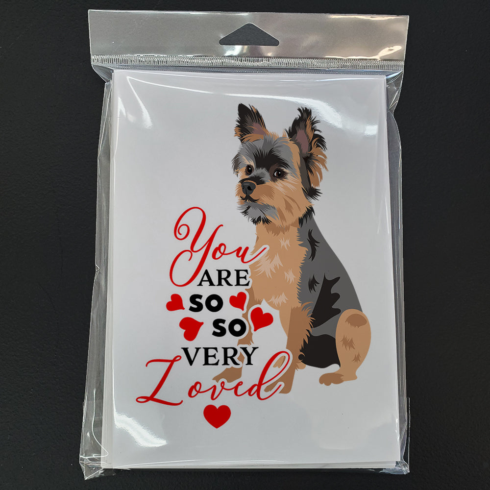 Yorkie Black and Gold #2 so Loved Greeting Cards Pack of 8 Blank Cards with Envelopes Whimsical A7 Size 5x7