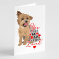 Yorkie Blue and Gold so Loved Greeting Cards Pack of 8 Blank Cards with Envelopes Whimsical A7 Size 5x7