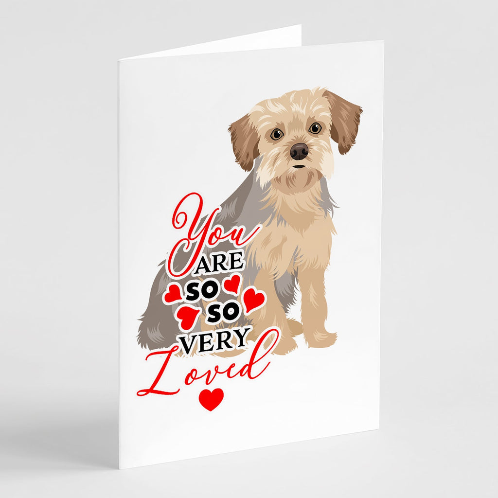 Yorkie Blue and Tan #1 so Loved Greeting Cards Pack of 8 Blank Cards with Envelopes Whimsical A7 Size 5x7