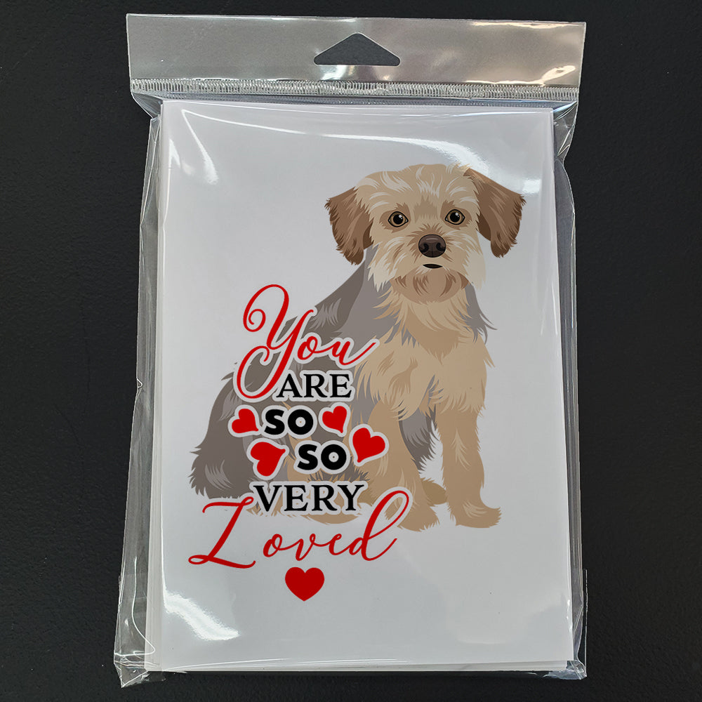 Yorkie Blue and Tan #1 so Loved Greeting Cards Pack of 8 Blank Cards with Envelopes Whimsical A7 Size 5x7