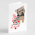Yorkie Blue and Tan #2 so Loved Greeting Cards Pack of 8 Blank Cards with Envelopes Whimsical A7 Size 5x7