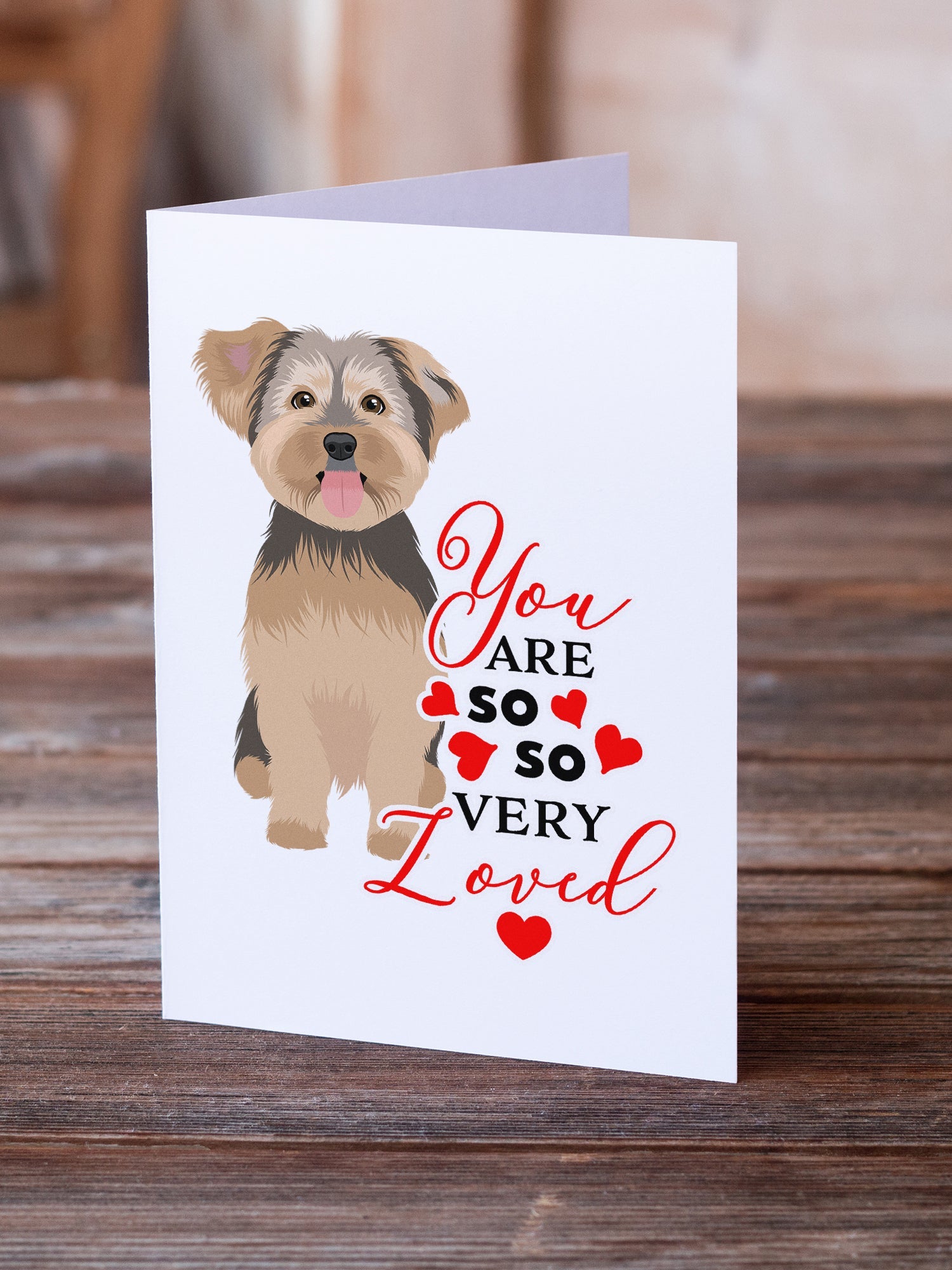 Yorkie Chocolate #2 so Loved Greeting Cards Pack of 8 Blank Cards with Envelopes Whimsical A7 Size 5x7