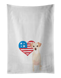 Chihuahua Cream Patriotic Kitchen Towel Set of 2 White Dish Towels Decorative Bathroom Hand towel for Hand, Face, Hair, Yoga, Tea, Dishcloth, 19 X 28", White