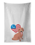 Dachshund Red #1 Patriotic Kitchen Towel Set of 2 White Dish Towels Decorative Bathroom Hand towel for Hand, Face, Hair, Yoga, Tea, Dishcloth, 19 X 28", White