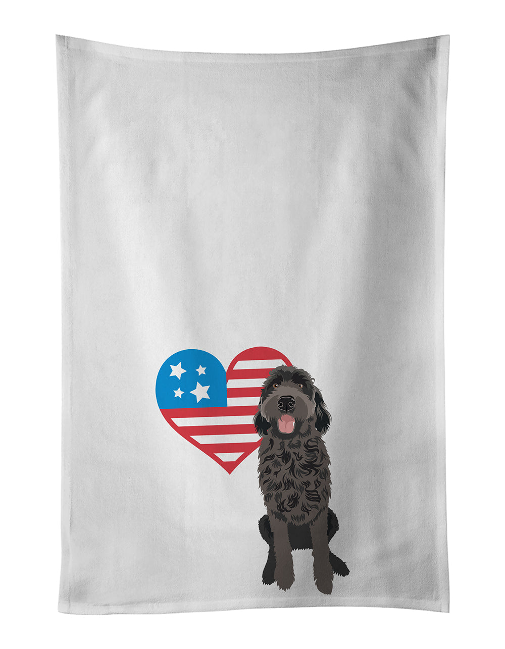 Doodle Black #1 Patriotic Kitchen Towel Set of 2 White Dish Towels Decorative Bathroom Hand towel for Hand, Face, Hair, Yoga, Tea, Dishcloth, 19 X 28", White