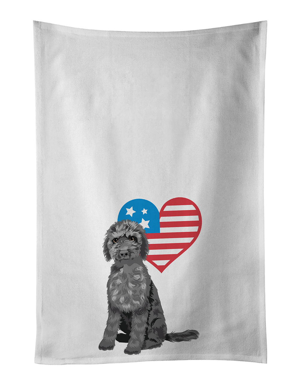 Doodle Black #2 Patriotic Kitchen Towel Set of 2 White Dish Towels Decorative Bathroom Hand towel for Hand, Face, Hair, Yoga, Tea, Dishcloth, 19 X 28", White