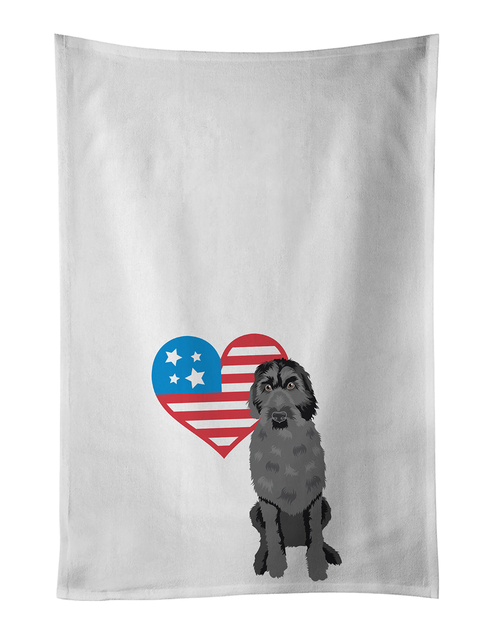Doodle Black #3 Patriotic Kitchen Towel Set of 2 White Dish Towels Decorative Bathroom Hand towel for Hand, Face, Hair, Yoga, Tea, Dishcloth, 19 X 28", White