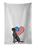 Doodle Black and Tan Patriotic Kitchen Towel Set of 2 White Dish Towels Decorative Bathroom Hand towel for Hand, Face, Hair, Yoga, Tea, Dishcloth, 19 X 28", White