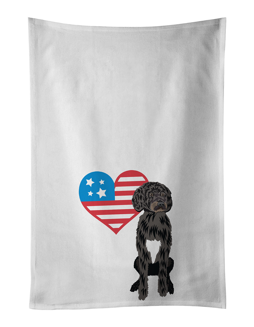 Doodle Black and White #2 Patriotic Kitchen Towel Set of 2 White Dish Towels Decorative Bathroom Hand towel for Hand, Face, Hair, Yoga, Tea, Dishcloth, 19 X 28", White
