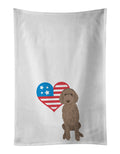 Doodle Chocolate #2 Patriotic Kitchen Towel Set of 2 White Dish Towels Decorative Bathroom Hand towel for Hand, Face, Hair, Yoga, Tea, Dishcloth, 19 X 28", White