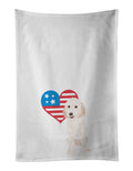 Doodle Cream #1 Patriotic Kitchen Towel Set of 2 White Dish Towels Decorative Bathroom Hand towel for Hand, Face, Hair, Yoga, Tea, Dishcloth, 19 X 28", White