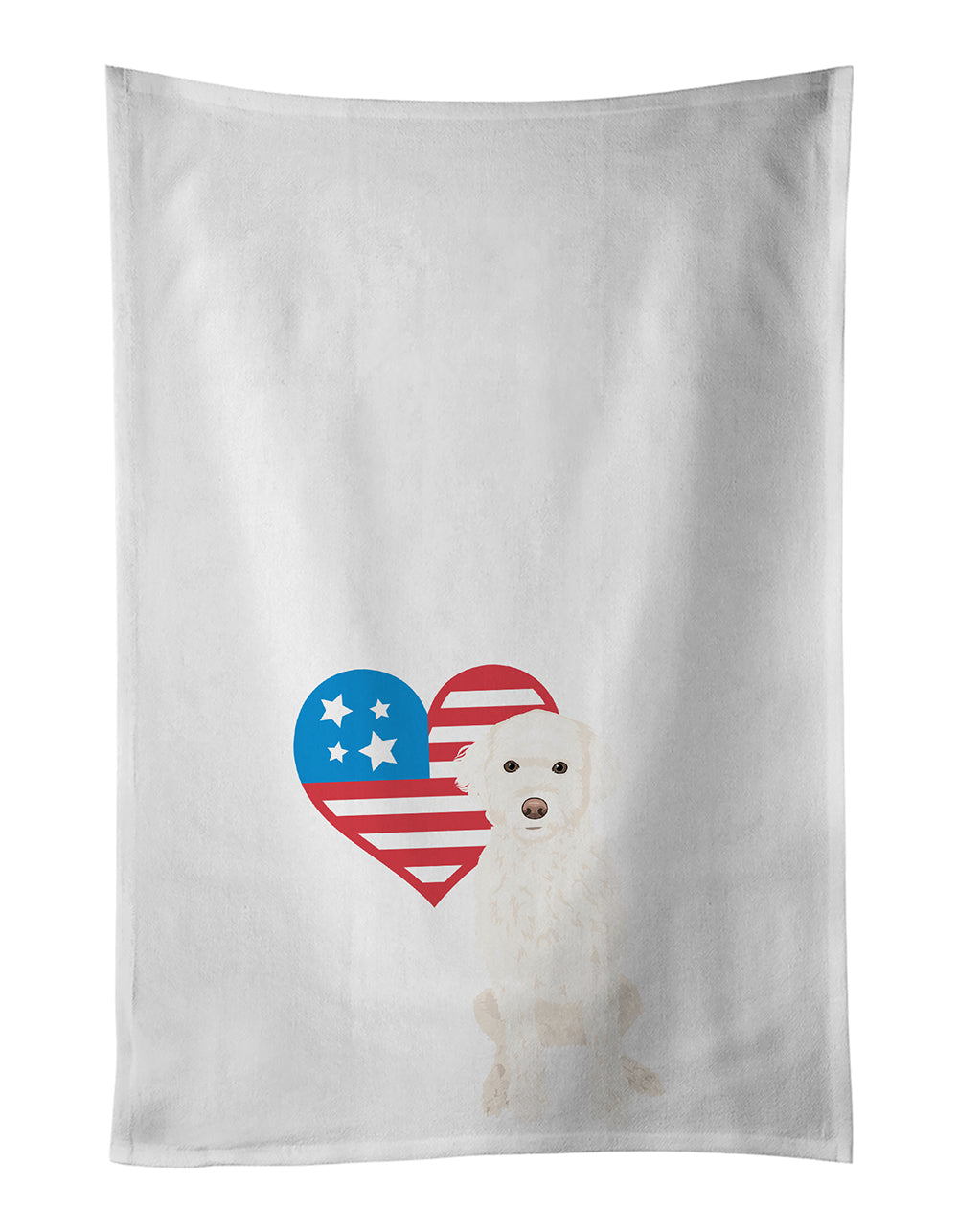 Doodle Cream #2 Patriotic Kitchen Towel Set of 2 White Dish Towels Decorative Bathroom Hand towel for Hand, Face, Hair, Yoga, Tea, Dishcloth, 19 X 28", White