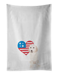Doodle Cream #3 Patriotic Kitchen Towel Set of 2 White Dish Towels Decorative Bathroom Hand towel for Hand, Face, Hair, Yoga, Tea, Dishcloth, 19 X 28", White
