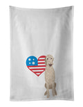 Doodle Fawn #4 Patriotic Kitchen Towel Set of 2 White Dish Towels Decorative Bathroom Hand towel for Hand, Face, Hair, Yoga, Tea, Dishcloth, 19 X 28", White