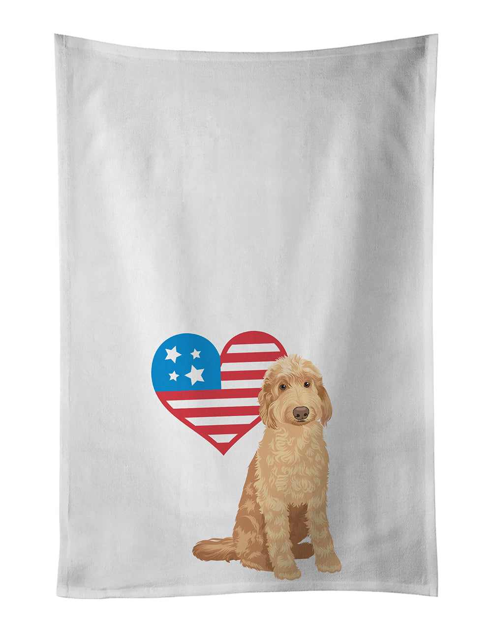 Doodle Liver #1 Patriotic Kitchen Towel Set of 2 White Dish Towels Decorative Bathroom Hand towel for Hand, Face, Hair, Yoga, Tea, Dishcloth, 19 X 28", White