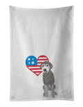 Doodle Silver #2 Patriotic Kitchen Towel Set of 2 White Dish Towels Decorative Bathroom Hand towel for Hand, Face, Hair, Yoga, Tea, Dishcloth, 19 X 28", White