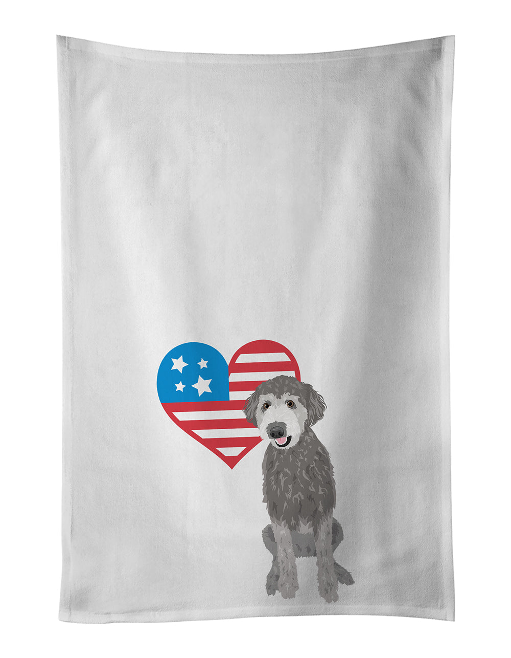 Doodle Silver #2 Patriotic Kitchen Towel Set of 2 White Dish Towels Decorative Bathroom Hand towel for Hand, Face, Hair, Yoga, Tea, Dishcloth, 19 X 28", White