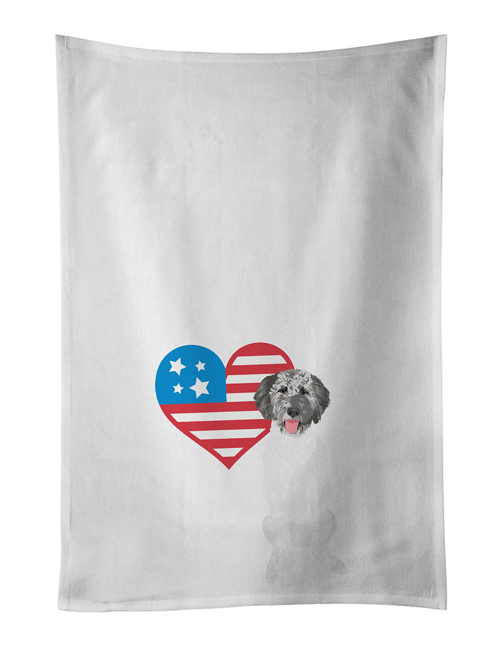 Doodle Silver #3 Patriotic Kitchen Towel Set of 2 White Dish Towels Decorative Bathroom Hand towel for Hand, Face, Hair, Yoga, Tea, Dishcloth, 19 X 28", White