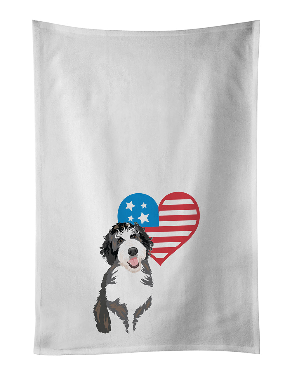 Doodle Silver and White #1 Patriotic Kitchen Towel Set of 2 White Dish Towels Decorative Bathroom Hand towel for Hand, Face, Hair, Yoga, Tea, Dishcloth, 19 X 28", White