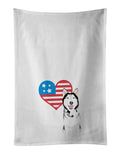 Siberian Husky Black and White #1 Patriotic Kitchen Towel Set of 2 White Dish Towels Decorative Bathroom Hand towel for Hand, Face, Hair, Yoga, Tea, Dishcloth, 19 X 28", White