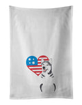 Siberian Husky Silver and White #1 Patriotic Kitchen Towel Set of 2 White Dish Towels Decorative Bathroom Hand towel for Hand, Face, Hair, Yoga, Tea, Dishcloth, 19 X 28", White