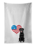 Labrador Retriever Black #1 Patriotic Kitchen Towel Set of 2 White Dish Towels Decorative Bathroom Hand towel for Hand, Face, Hair, Yoga, Tea, Dishcloth, 19 X 28", White
