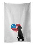 Labrador Retriever Black #2 Patriotic Kitchen Towel Set of 2 White Dish Towels Decorative Bathroom Hand towel for Hand, Face, Hair, Yoga, Tea, Dishcloth, 19 X 28", White