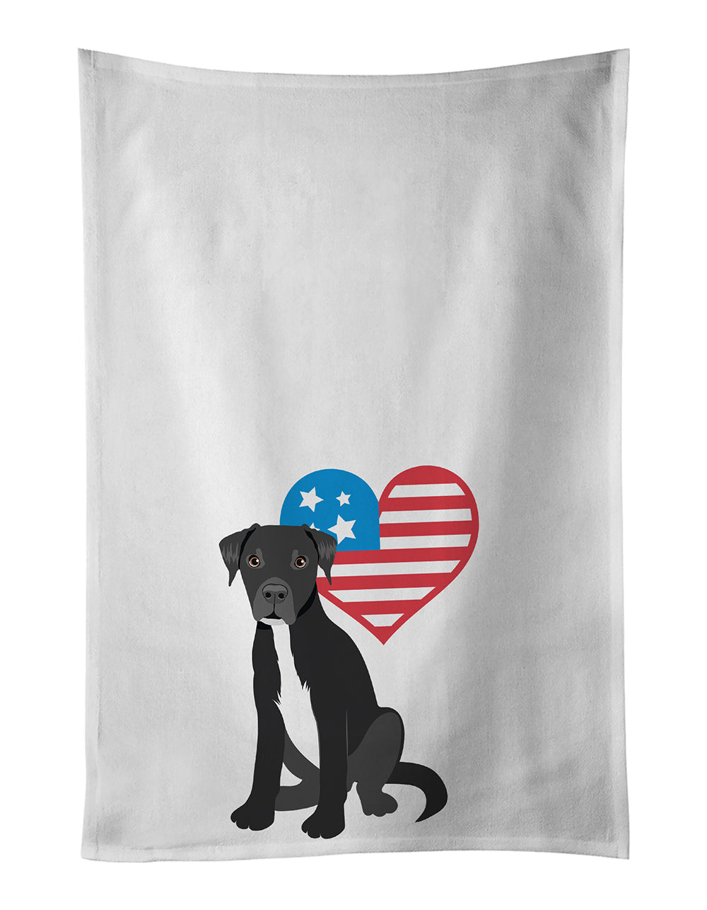 Pit Bull Black #1 Patriotic Kitchen Towel Set of 2 White Dish Towels Decorative Bathroom Hand towel for Hand, Face, Hair, Yoga, Tea, Dishcloth, 19 X 28", White