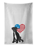 Pit Bull Black #1 Patriotic Kitchen Towel Set of 2 White Dish Towels Decorative Bathroom Hand towel for Hand, Face, Hair, Yoga, Tea, Dishcloth, 19 X 28", White