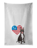Pit Bull Black #4 Patriotic Kitchen Towel Set of 2 White Dish Towels Decorative Bathroom Hand towel for Hand, Face, Hair, Yoga, Tea, Dishcloth, 19 X 28", White