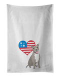 Pit Bull Blue #1 Patriotic Kitchen Towel Set of 2 White Dish Towels Decorative Bathroom Hand towel for Hand, Face, Hair, Yoga, Tea, Dishcloth, 19 X 28", White