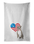 Pit Bull Blue #2 Patriotic Kitchen Towel Set of 2 White Dish Towels Decorative Bathroom Hand towel for Hand, Face, Hair, Yoga, Tea, Dishcloth, 19 X 28", White