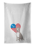 Pit Bull Blue #5 Patriotic Kitchen Towel Set of 2 White Dish Towels Decorative Bathroom Hand towel for Hand, Face, Hair, Yoga, Tea, Dishcloth, 19 X 28", White