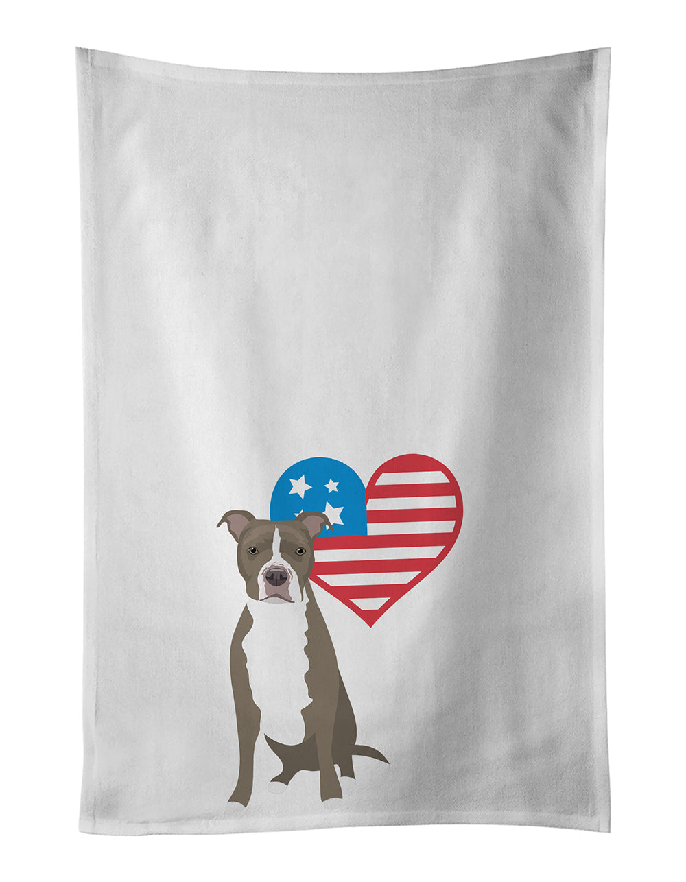 Pit Bull Blue #6 Patriotic Kitchen Towel Set of 2 White Dish Towels Decorative Bathroom Hand towel for Hand, Face, Hair, Yoga, Tea, Dishcloth, 19 X 28", White