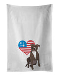 Pit Bull Brindle #2 Patriotic Kitchen Towel Set of 2 White Dish Towels Decorative Bathroom Hand towel for Hand, Face, Hair, Yoga, Tea, Dishcloth, 19 X 28", White