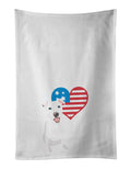 Pit Bull White #1 Patriotic Kitchen Towel Set of 2 White Dish Towels Decorative Bathroom Hand towel for Hand, Face, Hair, Yoga, Tea, Dishcloth, 19 X 28", White